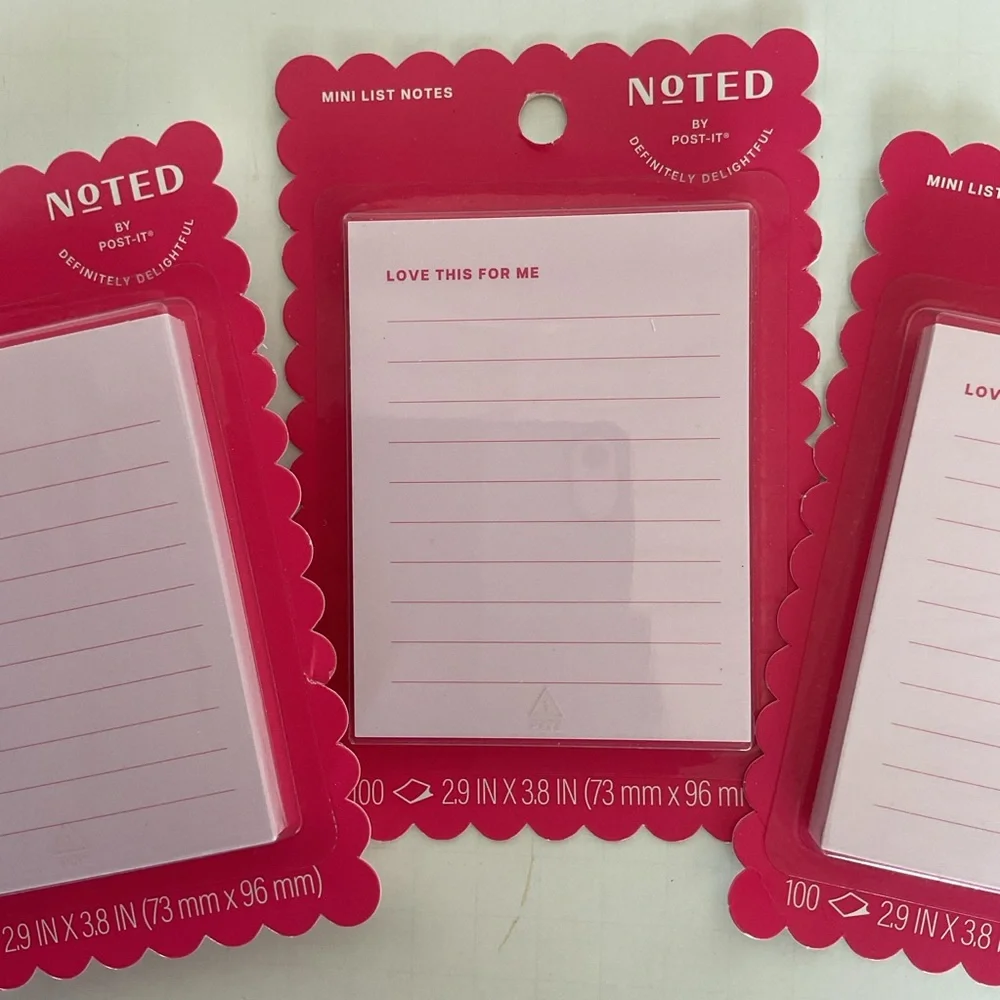 Noted by Post It Notes lot of 4 NWT Small List Pads